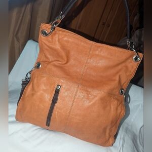 Lavorazione Artigianole Two Ways  Leather Shoulder Bag.Made In Italy